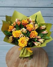 Букет цветов из:  Альстромерии и Розы в Веселом Ставропольского края