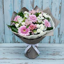 Букет цветов из:  Герберы, Альстромерии и Хризантемы #REPLACE_PRED# Веселом Ставропольского края