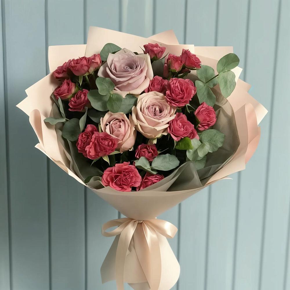 Букет цветов из: Гвоздики и Розы в Веселом Ставропольского края