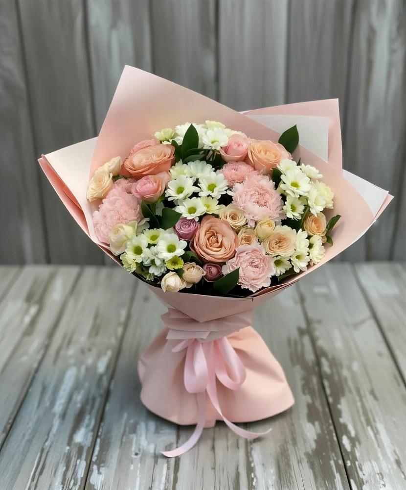 Букет цветов из: Гвоздики, Розы и Хризантемы в Веселом Ставропольского края