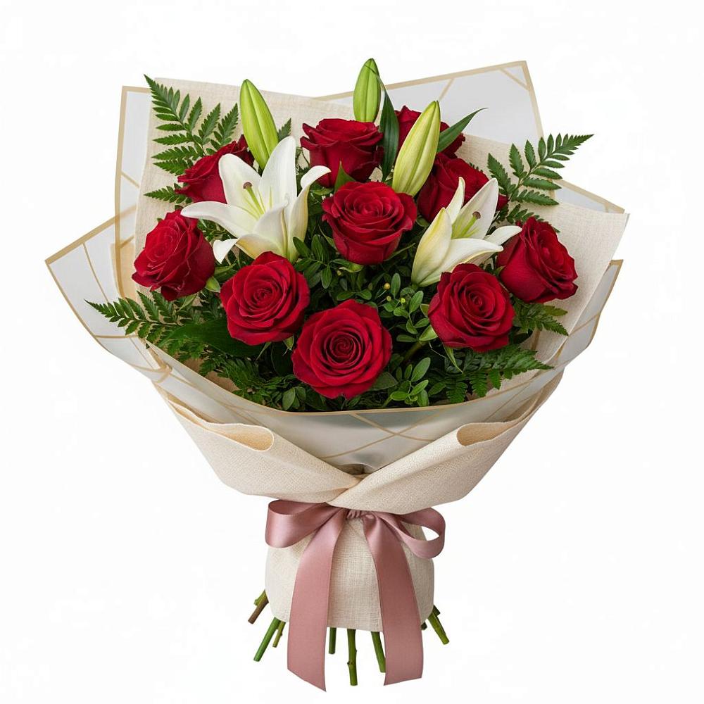 Букет цветов из: Лилии и Розы в Веселом Ставропольского края