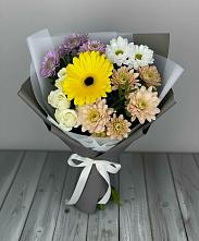 Букет цветов из:  Розы, Герберы и Хризантемы в Веселом Ставропольского края
