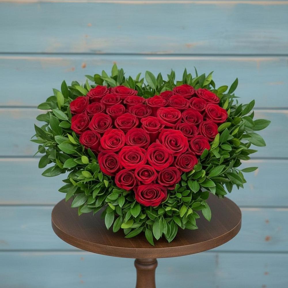 Цветочная композиция из Розы в виде сердца в Веселом Ставропольского края