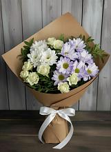 Букет цветов из:  Хризантемы и Розы в Веселом Ставропольского края
