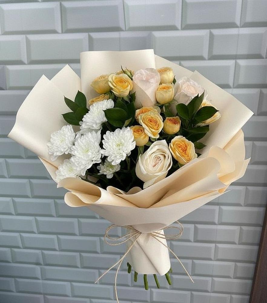 Букет цветов из: Розы и Хризантемы в Веселом Ставропольского края
