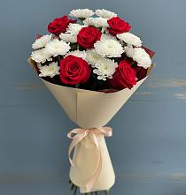 Букет цветов из:  Розы и Хризантемы в Веселом Ставропольского края