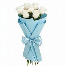 Букет 7 белых роз Проуд #REPLACE_PRED# Веселом Ставропольского края