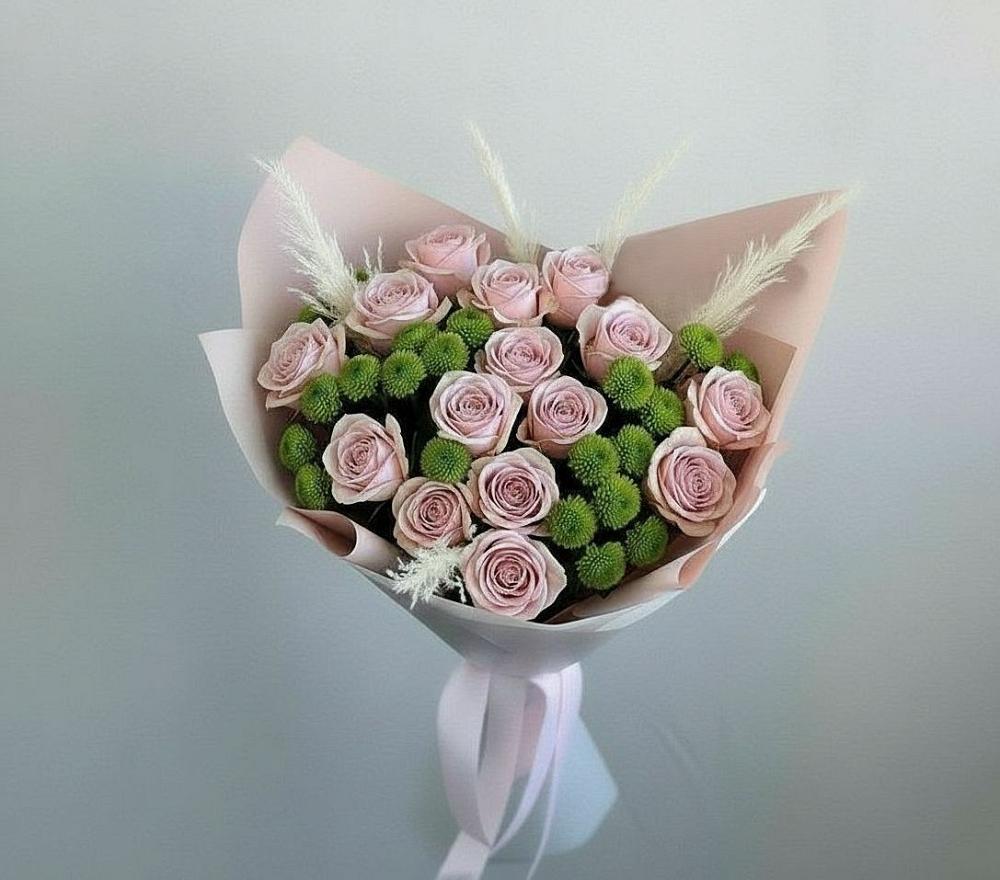 Букет цветов из: Розы и Хризантемы в Веселом Ставропольского края