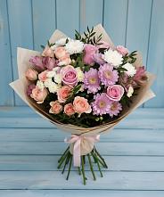 Букет цветов из:  Хризантемы, Розы и Альстромерии #REPLACE_PRED# Веселом Ставропольского края