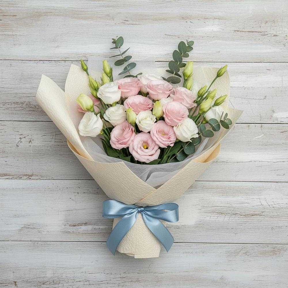 Букет цветов из: Лизиантусы в Веселом Ставропольского края